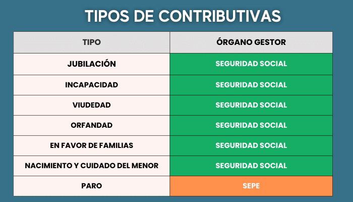 Tipos de contributivas